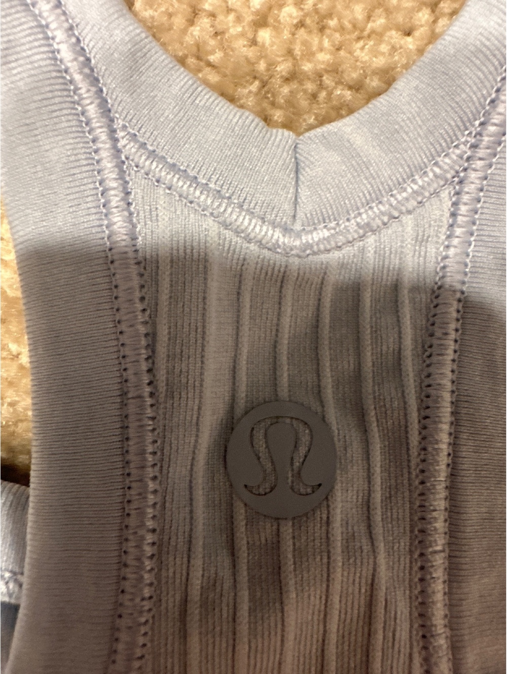 (5)Lululemon Light Blue Ribbed Racerback Tank Top Size 2 - Picture 3 of 5